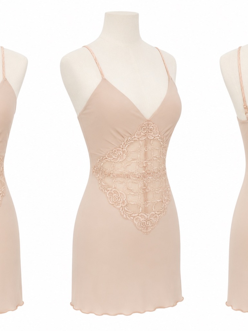 Women's Pink Lace Slip Nightdress